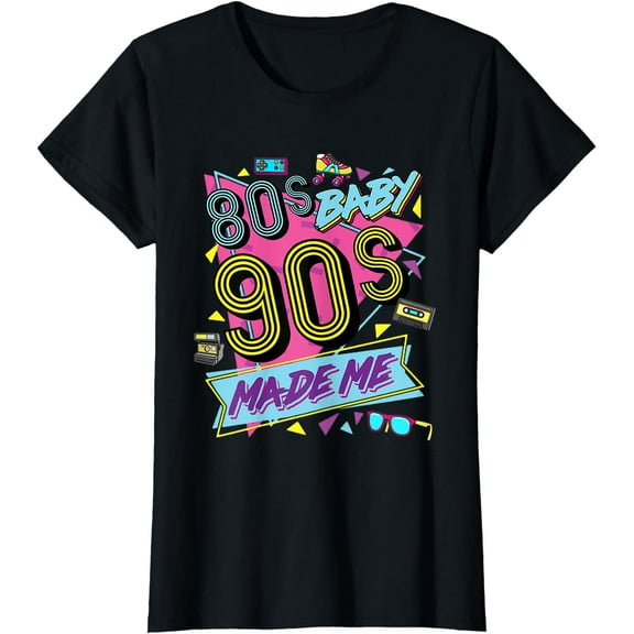 Vintage 1980s 80's Baby 1990s 90's Made Me Retro Nostalgia T-Shirt