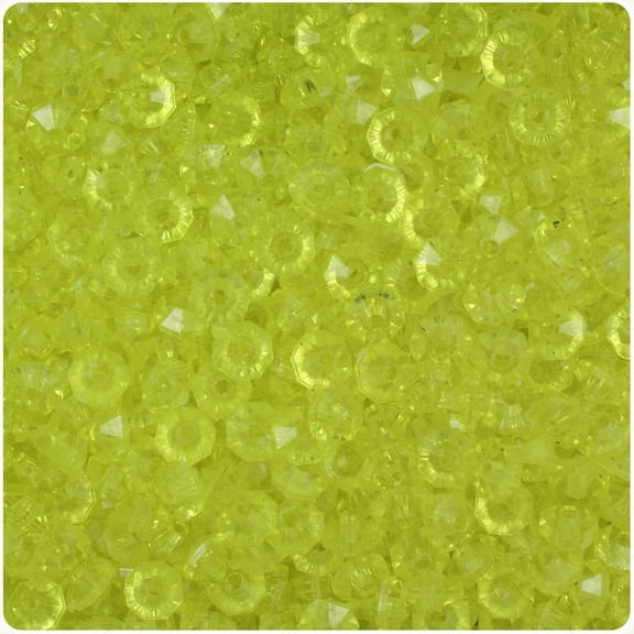 BeadTin Yellow Transparent 6mm Faceted Rondelle Craft Beads (1350pcs)