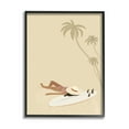 thumbnail image 2 of Stupell Industries Beige Summer Sunbathing Girl Coastal Painting White Framed Art Print Wall Art, 2 of 5