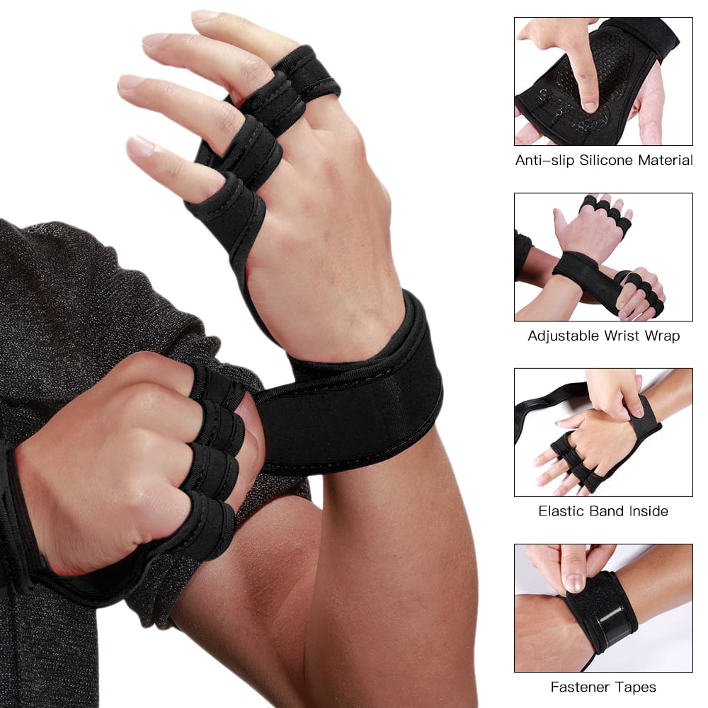 2 Paires De Poignées D’haltérophilie Anti-dérapantes – En Silicone Avec Ventouses – Pour Tractions, Musculation – Avec Sac De Rangement