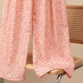 thumbnail image 5 of cfhntfmh Women's Comfy Casual Pajama Pants with Drawstring Spring Summer Lounge Bottom Wide Leg Pajama Pants, 5 of 5