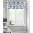 thumbnail image 6 of Blue Chinoiserie Garden Pavilion Curtain Valances for Kitchen Windows,Rod Pocket Short Valance Asian Scenic Hill Boat Plant Small Window Treatment for Living Room Bathroom Bedroom,54"x18"-1 Panel, 6 of 9