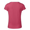 thumbnail image 3 of GigrtiJin Womens Trendy Tops Patchwork Lace Short Sleeve V Neck Solid Color Blouse Slim Comfy Tees, 3 of 6