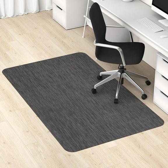 Office Chair Mat for Hardwood Floor, 45"x 53" Desk Chair Mat for Hard Wood and Tile Floor, Large Anti-Slip Hard Floor Protector, PVC Mat Desk Rug for Office Home, Black