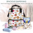 thumbnail image 5 of Fuzoiu Fast Food Print Diaper Bag Backpack,Baby Essentials Travel Tote,Multi function Waterproof Diaper Bag, Travel Essentials Baby Bag - Unisex, 5 of 6