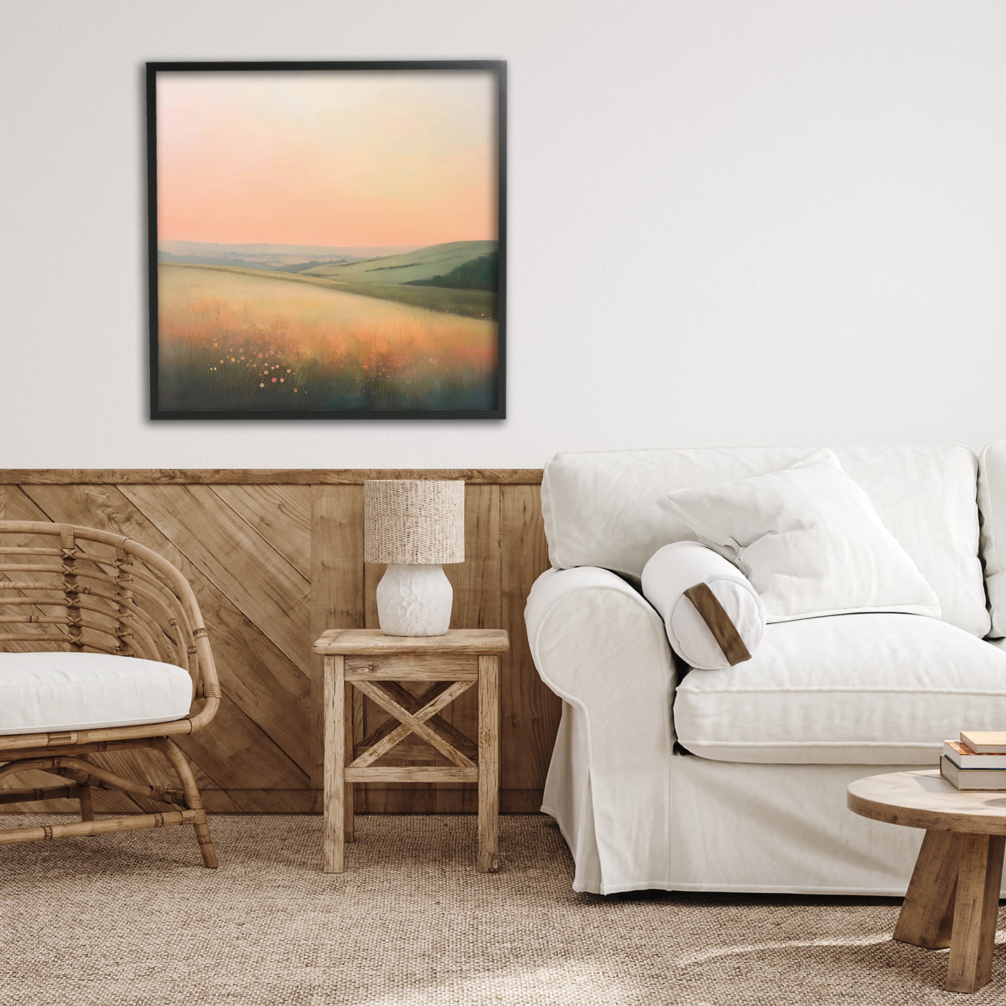 Stupell Industries Sun Coming Up Over Meadow Black Framed Giclee Art, design by Creative Studio