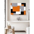 thumbnail image 6 of Orange Black Grey Wall Art for Living Room,Canvas Picture Wall Decor for Bathroom Bedroom,Middle Century Irregular Geo Abstract Art Painting Artwork for Office Hallway Dining Room Decor 16"x20", 6 of 8