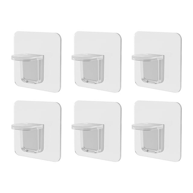 Topes de soporte de estantería Punzonillos libres Pegamentos de bastidor de bastidores de plástico Armario Partition Gabinete para baño Tipo 1, 6pcs Monstrate HA010081-02