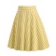 thumbnail image 5 of TaTaai High Waist Striped Pleated Skirt Women's Elastic Waist A-Line Midi Casual Long Skirt Lightweight Summer Skirt Gift, 5 of 5