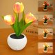 thumbnail image 1 of Lampara de Tulipanes, Lámpara de Mesa con Flores de Tulipán, Lampara de Noche de Tulipanes, Lámparas Bonsai de Mesa, Flores Artificiales Decoracion, para Decoración del Hogar(Atenuación Táctil), 1 of 4