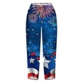thumbnail image 5 of qelini Wide Leg Pants for Women Plus Size 4th of July Capris Pants High Waist Print Ankle Pants, 5 of 5
