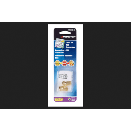 Monster Standard Connector - Monster Cable Coax Connectors RG6 75 Ohm Gold 2 Pack