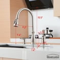thumbnail image 3 of Boyel Living Kitchen Faucet 3-Spray Patterns 1.8 GPM Pull Down Spout,Single Handle Kitchen Sink Faucets with Soap Dispenser in Brushed Nickel, 3 of 11