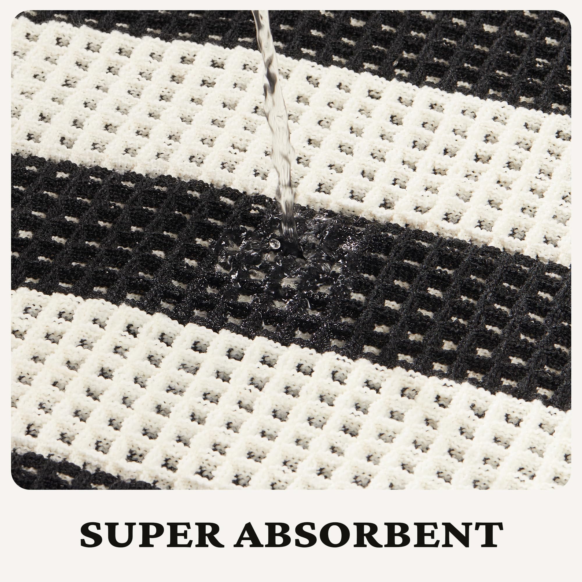 MatEssenz Waffle Bathroom Rug Set, Super Absorbent Quick-Drying Bath Mat, Machine Washable Non-Slip Backing Soft Rug for Bathroom Floor and Tub, 17"x24"+18"x30"