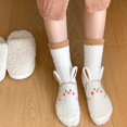 thumbnail image 6 of Fuzzy Socks for Women 5 Pairs Warm Fluffy Socks Winter Slipper Socks Soft Cute Rabbit Animal Socks Gifts, 6 of 7