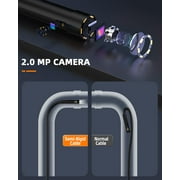 33FT Dual-Lens Borescope, Oiiwak Industrial Endoscope 1080P Video Sewer Pipe Drain Plumbing Wall Inspection Camera Snake with Light IP68 Waterproof, 32GB Card, Toolbox