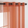 thumbnail image 3 of 2 Panneaux Rideaux de Fenêtre Semi-Transparents Terracotta Boho à Œillets Voilage Texturé en Lin pour Chambre Salon Rouille Rétro Automne Déco Moderne (54X84 Pouces), 3 of 9