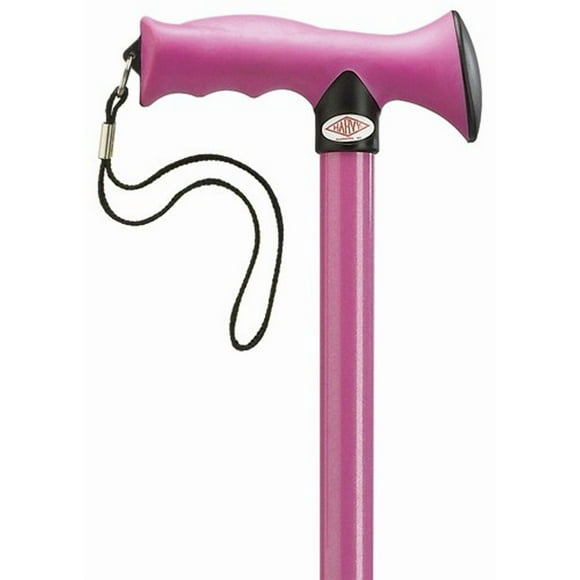 HARVY Light Pink Ergonomic Rubber Grip Handle Aluminum Adjustable Shaft Ladies Walking Cane