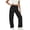 Black, variant on JUSLIO Women Pants Curved Leg Pants Joggers with Pockets Stretchy Casual Drawstring Elastic Waist Pants