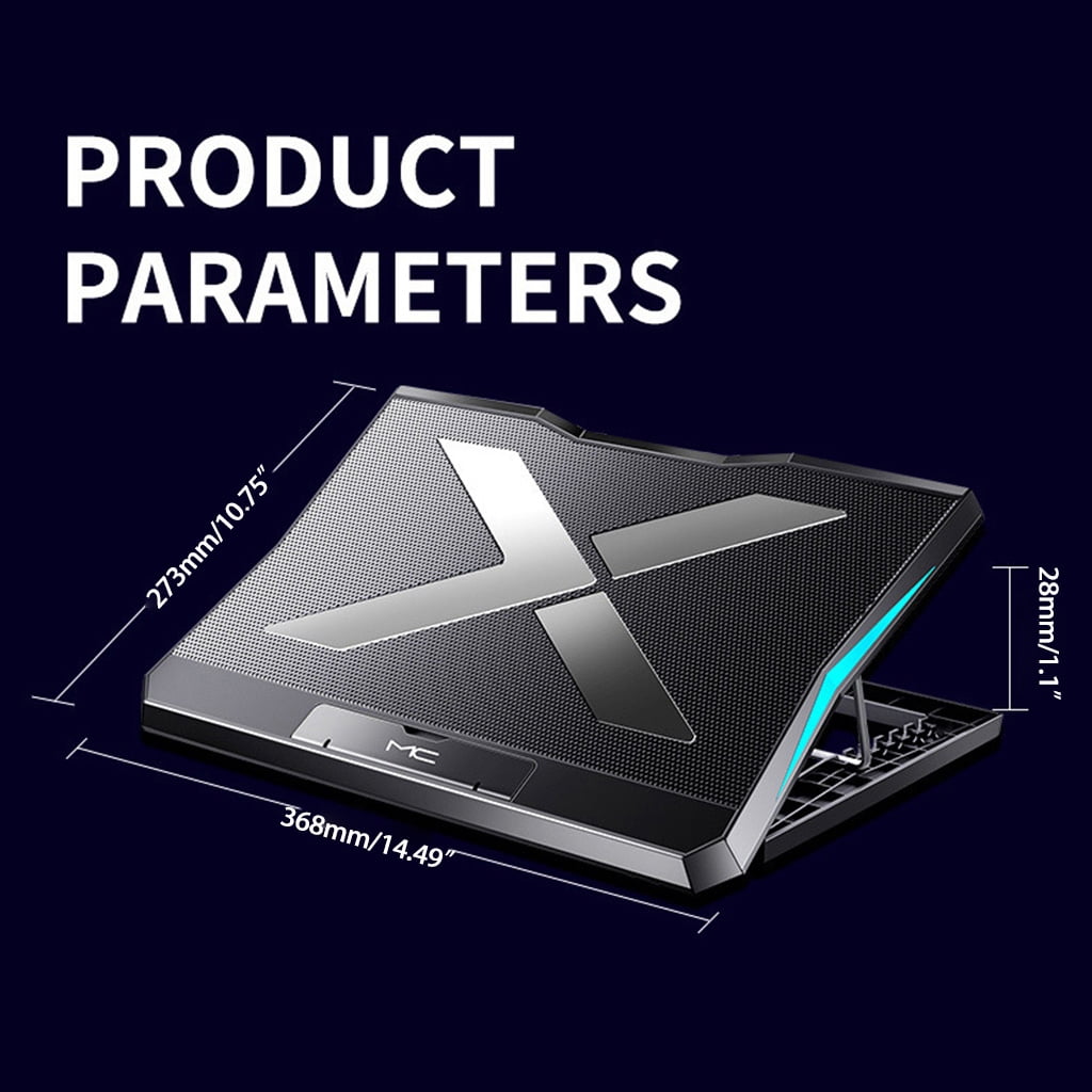 ZPAQI Foldable Laptop Base Stand for 12-17inch Notebook with Six Cooling Fans 2xUSB