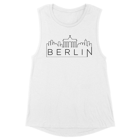 Skyline Berlin Germany Women's Muscle Tank Large White