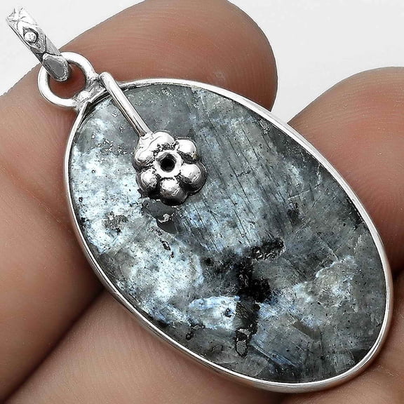 Larvikite Stone - Black Moonstone 925 Sterling Silver Pendant Jewelry P-1700 SDP122588