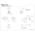 thumbnail image 2 of Kingston Brass KB247FL Royal Two-Handle Tub and Shower Faucet, Brushed Brass, 2 of 2