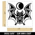 thumbnail image 2 of Runic Tribal Vampire Bat with Moon Self-Inking Rubber Stamp Ink Stamper - Lime Green Ink - Small 1 Inch, 2 of 7