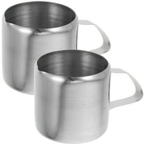 Masteelf 2 Pcs Coffee Creamer Dispenser Frothing Pitcher Lid Cup Condensed Milk Silver