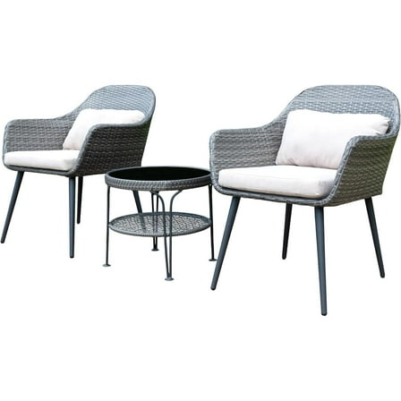 Outdoor Conversation Set 3 Piece Patio Furniture Set with Cushions