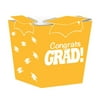 Club Pack of 48 Yellow and White "Congrats Grad" Graduation Day Party Treat Boxes 5"