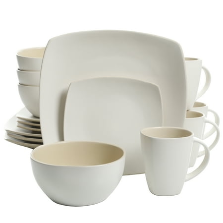 Gibson Home Soho Lounge Pastel Linen 16-Piece Dinnerware Set