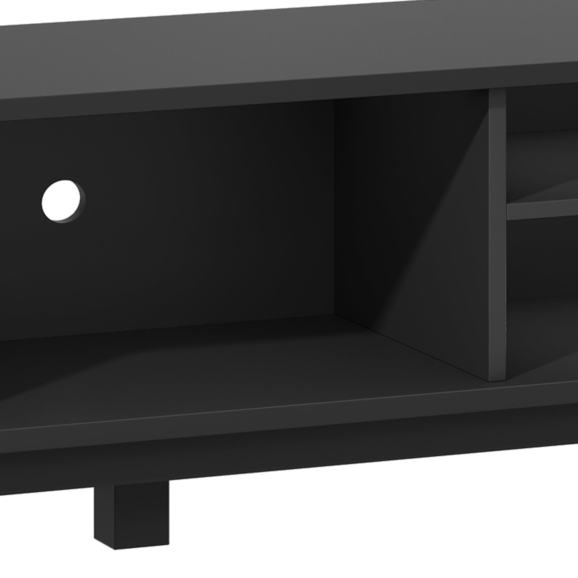 Uforic Fluted TV Stand for 65" TVs, Modern Living Room Media Console with Adjustable Shelf & Power Outlets, Black