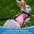 thumbnail image 6 of Bunny Rabbit Harness with Leash Cute Adjustable Buckle Breathable Mesh Vest Harness and Leash Set for Kitten Small Pets Bunnies Walking, 6 of 8