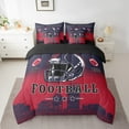 thumbnail image 2 of Jejeloiu Sports Theme Bedding Comforter Set,7pcs,American Football Queen Bedding Sets,New England Queen Sheet Sets For Kids Boys,Microfiber Bedroom Decorative Reversible, 2 of 7
