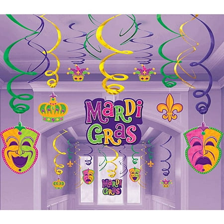 Mardi Gras Hanging Swirls Mega Pack (30pcs)