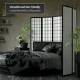 thumbnail image 3 of Red Lantern 6 ft. Tall Window Pane Shoji Screen - Black - 3 Panels, 3 of 7