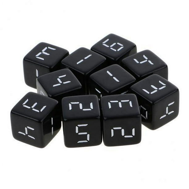 Juego de Dados D6 Strade Fareast Limited de 10 Piezas Color Negro