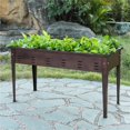 thumbnail image 1 of LuxenHome Brown Metal Rectangular Raised Garden Planter, 1 of 1
