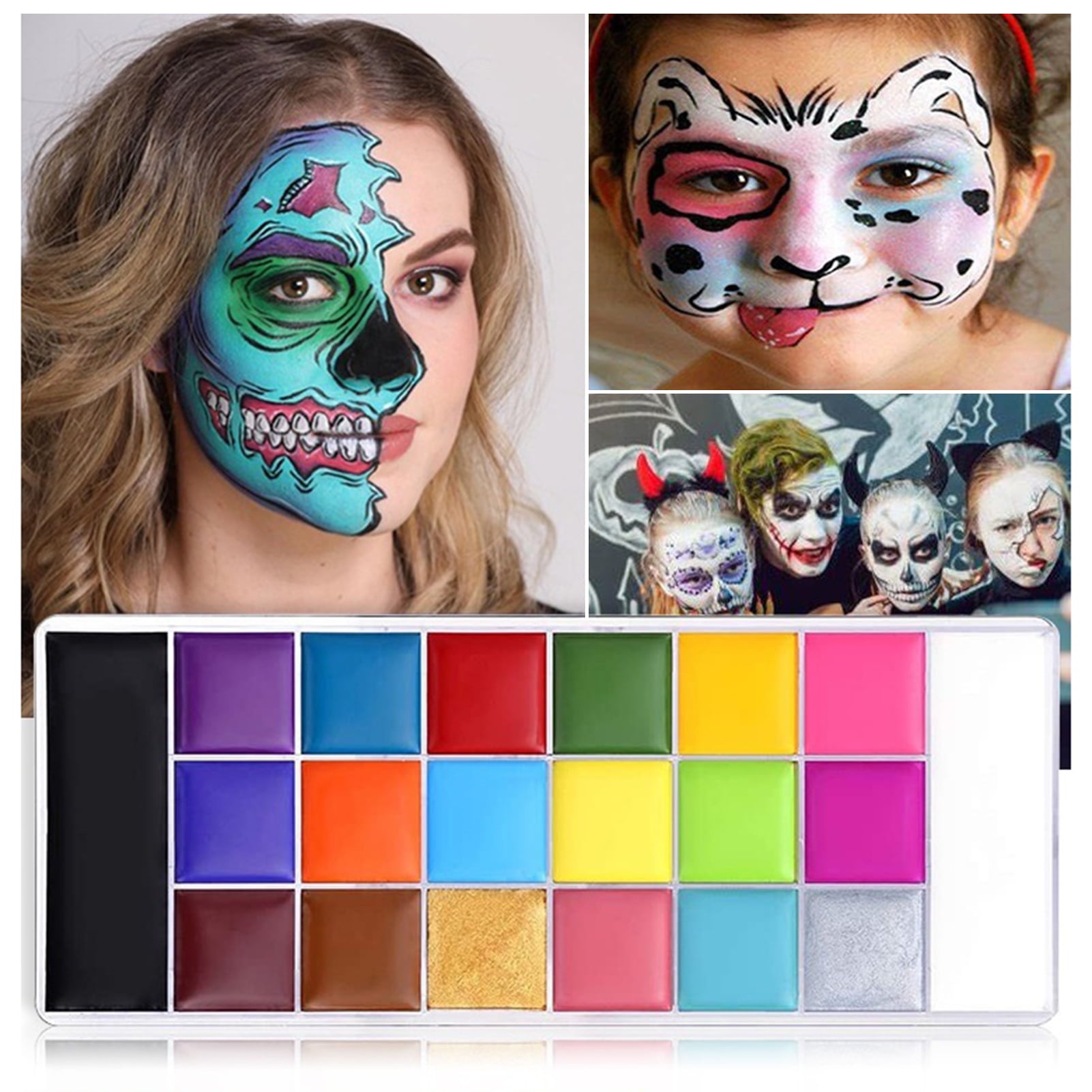 20 Colors Face Body Painting Oil, Safe for Kids/Adult Flash Tattoo Painting  Art, Halloween Party Makeup Fancy Dress Professional Beauty Palette on OnBuy
