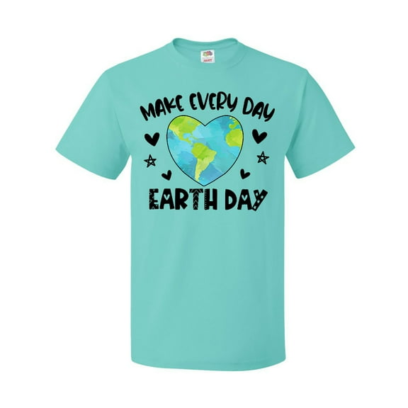 Inktastic Make Every Day Earth Day with Hearts and Stars T-Shirt