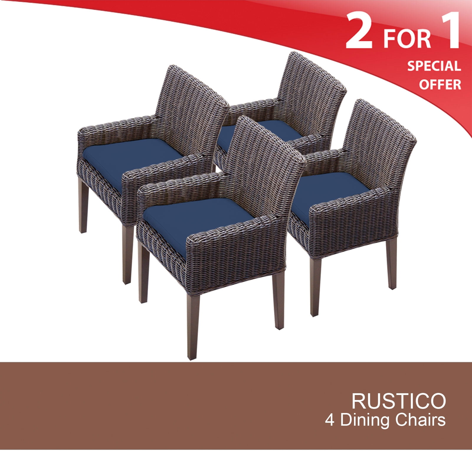 4 Rustico Dining Chairs With Arms