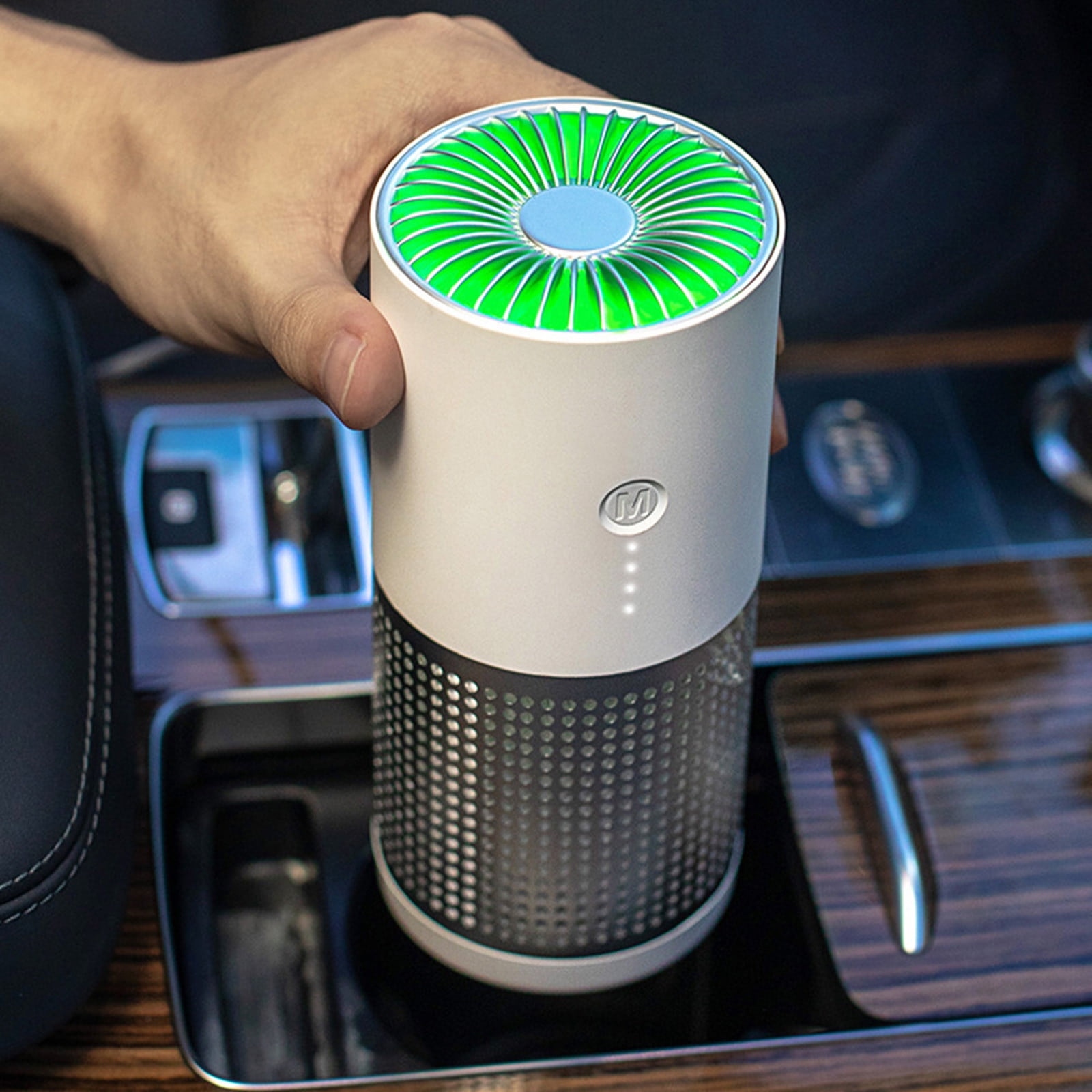 AP02 Home Air Purifier Desktop USB Cleaner,UV Sterilization Negative Ion PM2.5 Filtration with HD Display and Three-Speed Fan,Silent 360° Air Cleaning for Bedroom Living Room Office-20*10.5*8.5cm