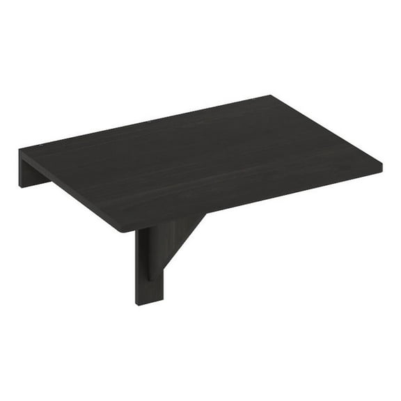 Maklaine Contemporary Wall Mounting Folding Table in Espresso