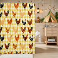 thumbnail image 2 of Erosebridal Rooster Shower Curtain 72Wx84L for Boys Girls, Yellow Gingham Waterproof Bathroom Shower Curtain, 2 of 5