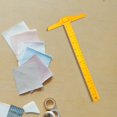 thumbnail image 3 of HLONK Orange Plastic T-Shaped Ruler for Students with Clear Scales and Inch Centimeter Calibrations 2pcs, 3 of 8