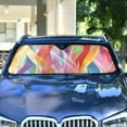 thumbnail image 4 of Colorful Curve Car Windshield Sun Shade Reflector Sunshade Foldable for Front Keeps Vehicle Cool, 4 of 8