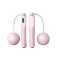 thumbnail image 1 of PVC Jump Rope Portable Replacement Digital Solid Color Indoor Outdoor Button Control Ergonomic Adjustable Jumping Ropes Pink 2 in 1, 1 of 9