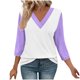 thumbnail image 2 of mfyjkho Tops Casuales Para Mujer, Camiseta De Moda Para Mujer, Blusa Informal Con Mangas 3/4 Y Cuello En V Tops Para Salir Para Mujer Xxl, 2 of 5
