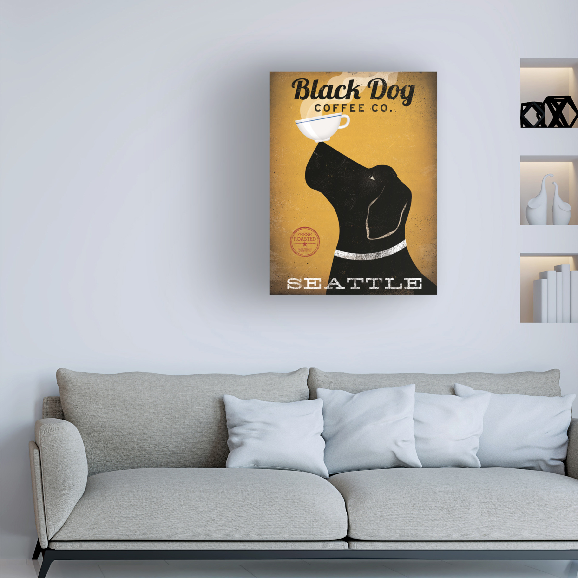 Trademark Fine Art 'Black Dog Coffee Co Seattle' Canvas Art by Ryan Fowler